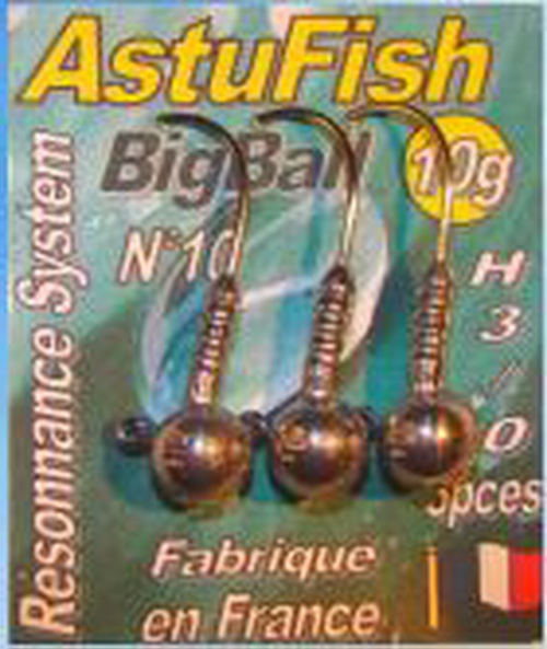 ASTUFISH TETE BIGBALL 10 Gr - 3 pièces