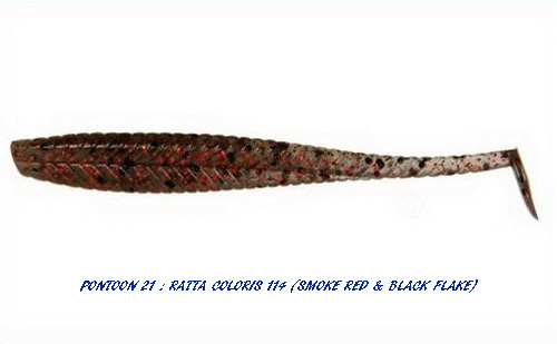 RATTA SHAD 3.25 inch (Coloris 114 - Smokie Red & Black Flake)