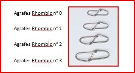 TOP FISHING AGRAFES TYPE RHOMBIC  Sz 0 (x 5)