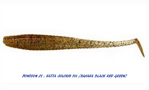 RATTA SHAD 2.75 inch (Coloris 116 - Sahara Black Red Green)