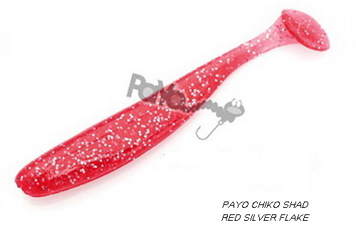 PAYO CHIKO SHAD 2" RED SILVER FLAKE