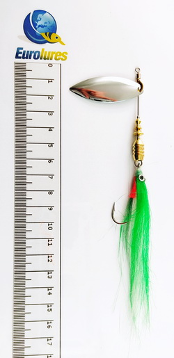 EUROLURES "SAMARA" modèle MK1 "STREAMER" GREEN AND WHITE WILLOW SILVER N°4