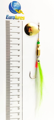 EUROLURES "SAMARA" modèle MK2 "STREAMER" GREEN APPLE COLORADO GOLD N°3.5