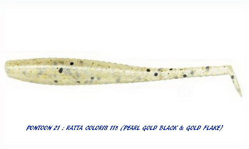 RATTA SHAD 2.75 inch (Coloris 118 - Pearl Gold Black & Gold Flake)